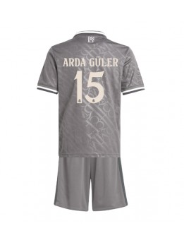 Real Madrid Arda Guler #15 Ausweichtrikot für Kinder 2024-25 Kurzarm (+ Kurze Hosen)